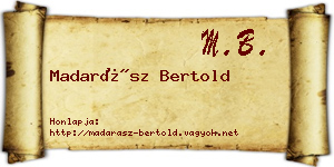 Madarász Bertold névjegykártya